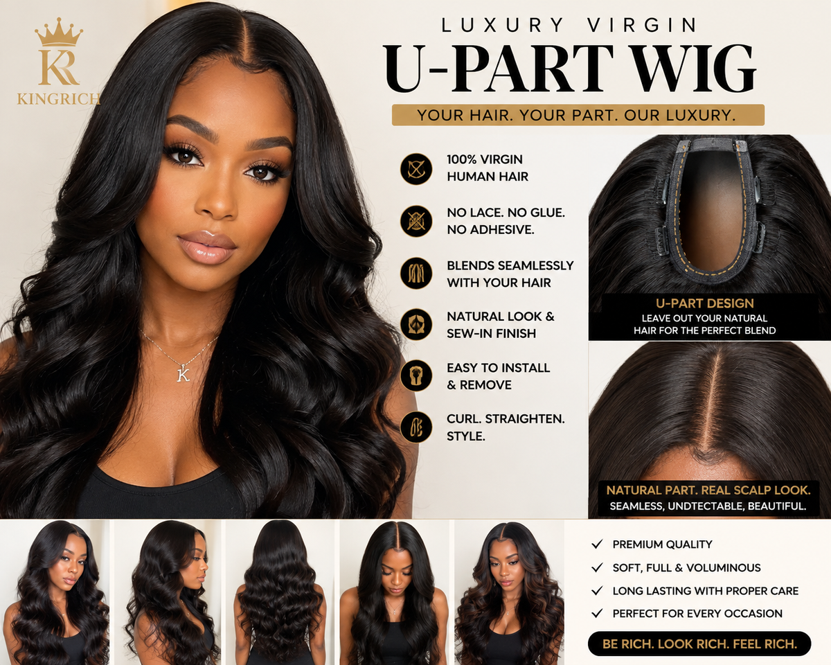 Virgin Malaysian Luxury U Part Wig