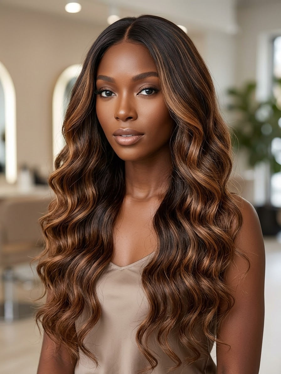 Raw Cambodian Chocolate and Honey Hair Bundles