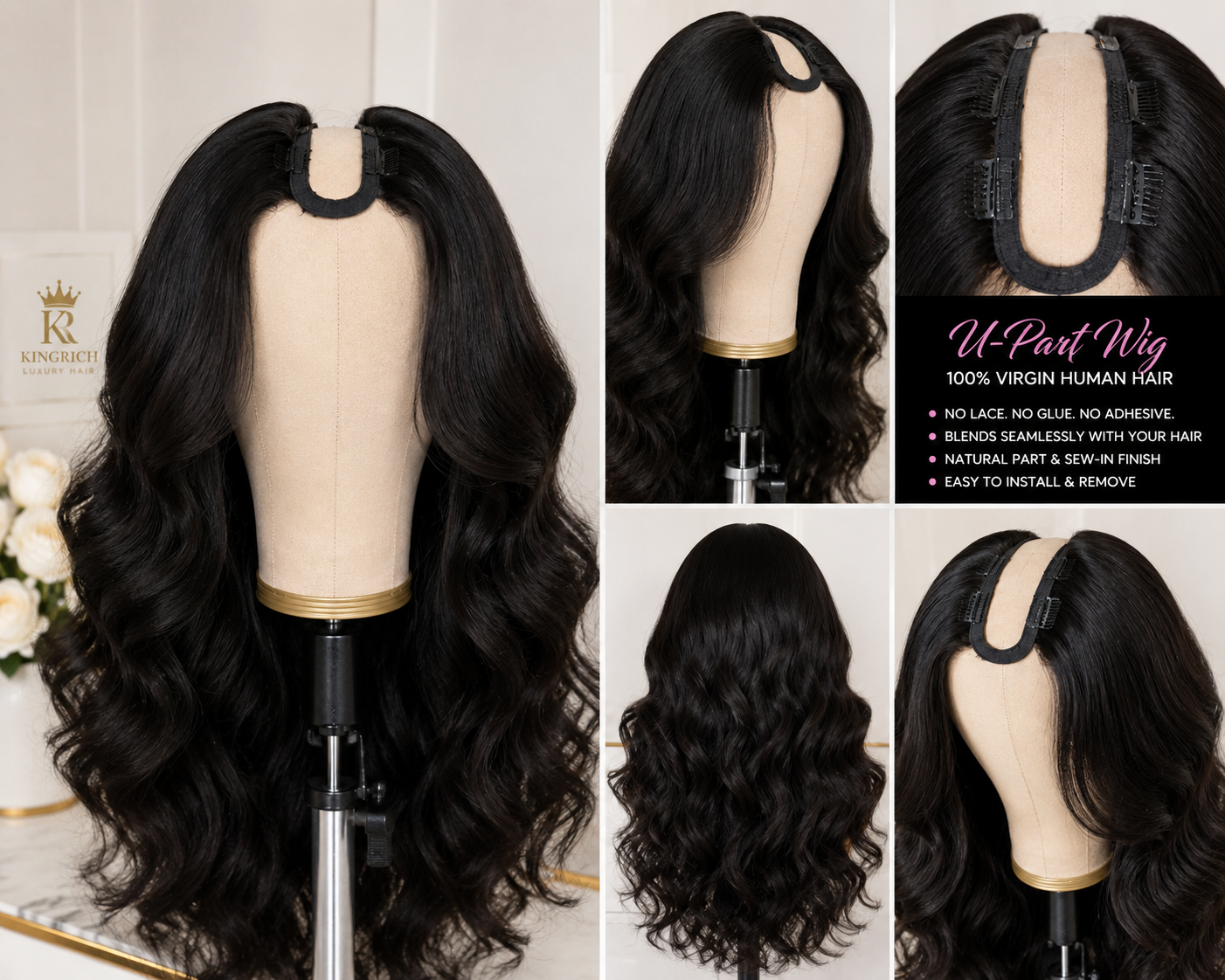 Virgin Malaysian Luxury U Part Wig