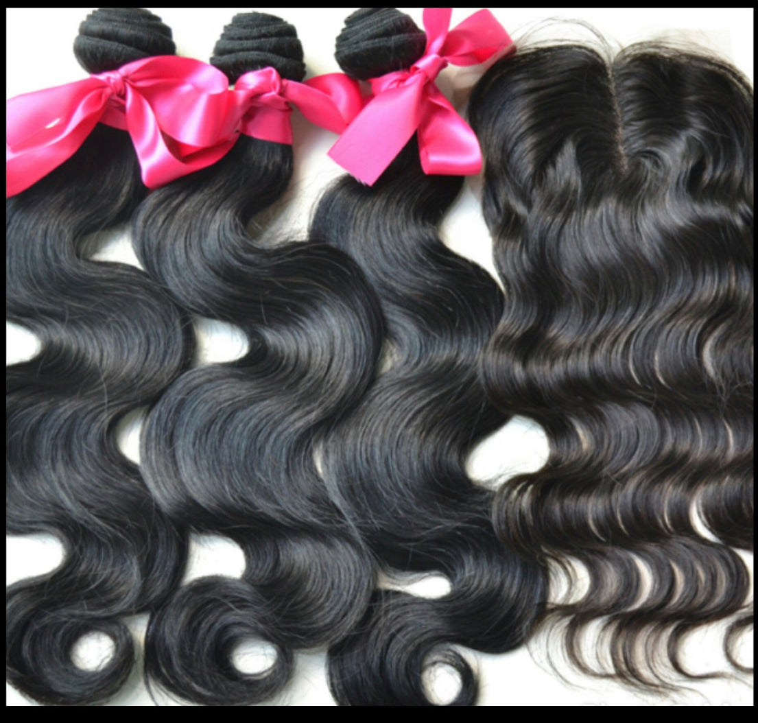 Wholesale Luxury Virgin or Raw Hair Package 12 Bundles 3 closures