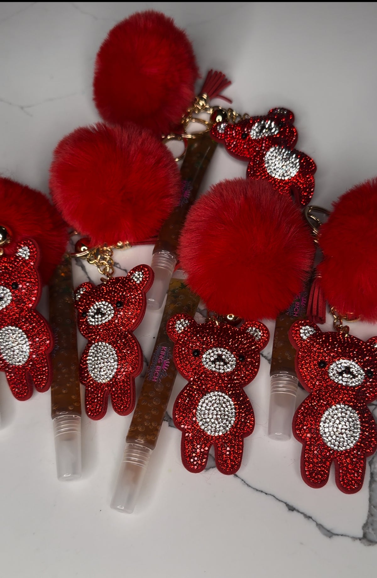 Lust plush lip gloss with key chain