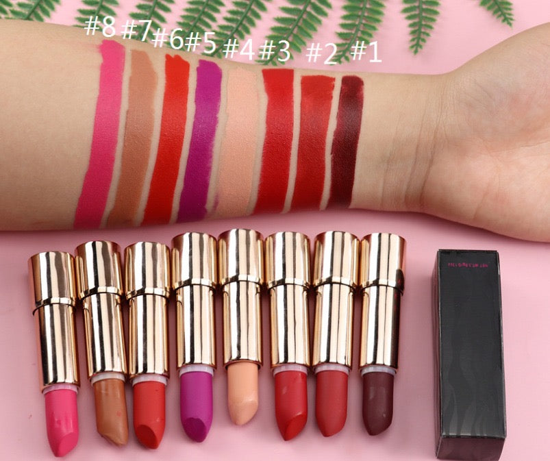 8 pack Private Label Luxury Vitamin E Infused Luxury Lipsticks